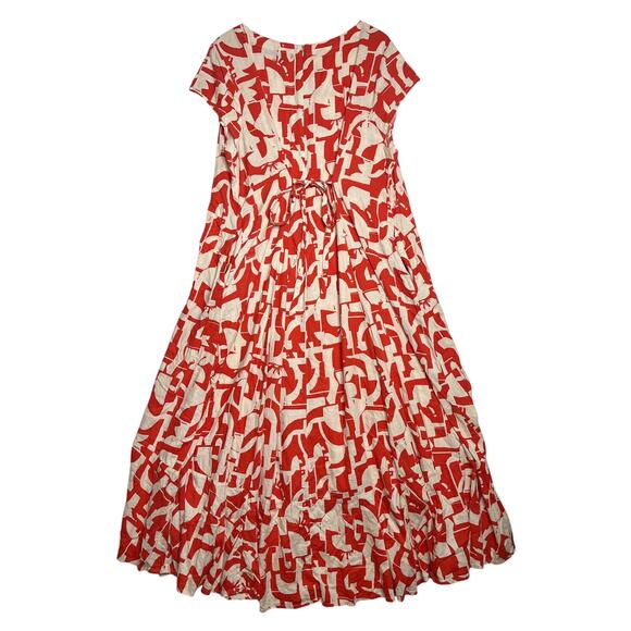 Universal Standard Orange Cream Geo Print Hi Low Skirt sz L (22-24) - Picture 5 of 10